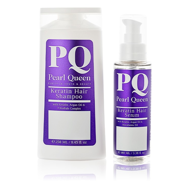 بيرل كوين شامبو وسيروم الكراتين لتنعيم الشعر 250 + 100 مل