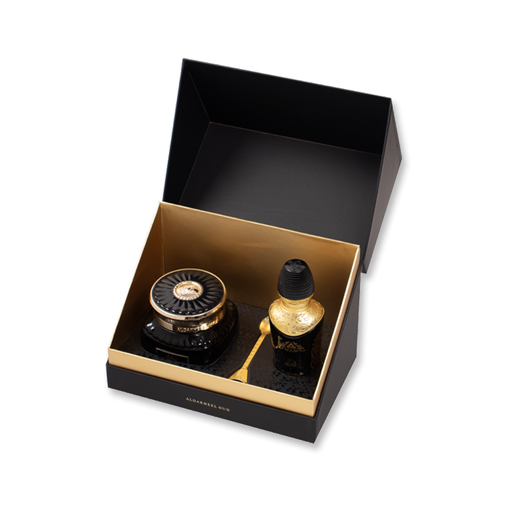 Al Dakheel Oud Rakez Blue And Yellow Gift Set (Rakez Blue EDP 100