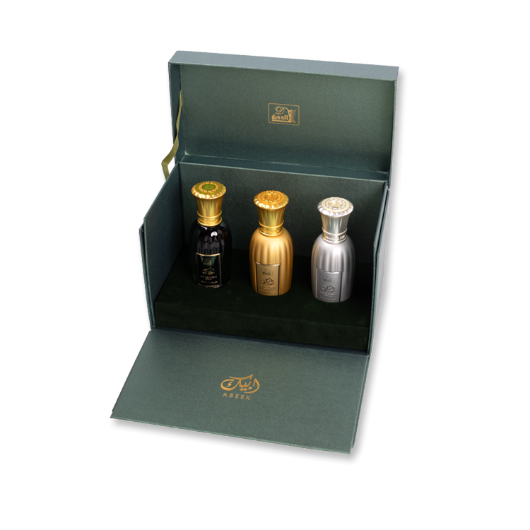 Al Dakheel Oud Abeek Green Gift Set - 3 x 50 ml